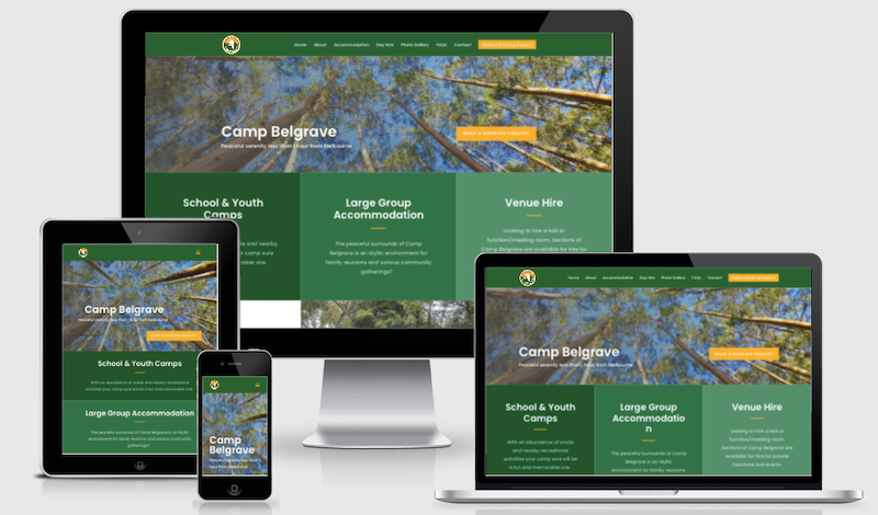 website design and SEO for Group Accommodation Venue in Melbourne